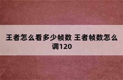 王者怎么看多少帧数 王者帧数怎么调120